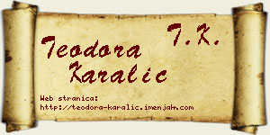 Teodora Karalić vizit kartica
